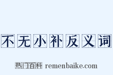 不无小补反义词是什么意思的图片
